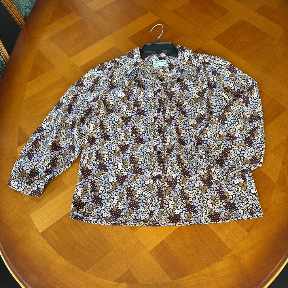 Frank and Oak XS Multicolor Floral Button Down Feminine Spring Office Business